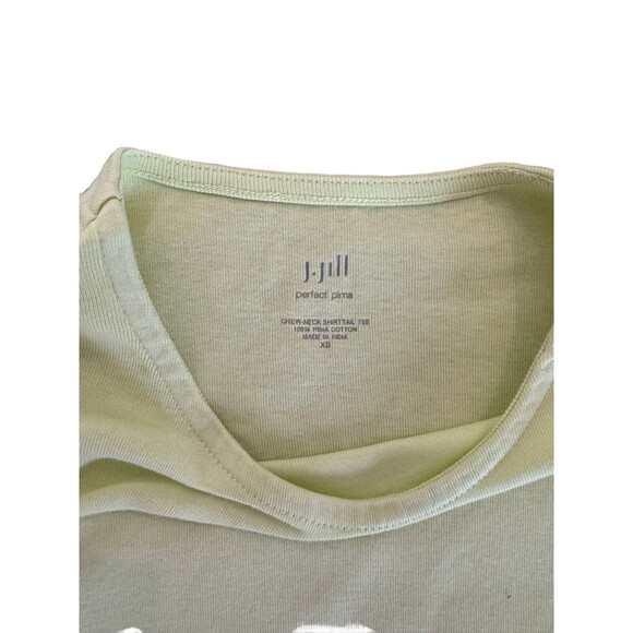J Jill Pima Cotton Basic T XS Lime Neon Green T Shirt Top - Picture 4 of 7